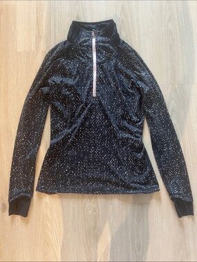 Lululemon Go The Distance 1/2 Zip Butterfly Texture Mink Berry Black Size 6